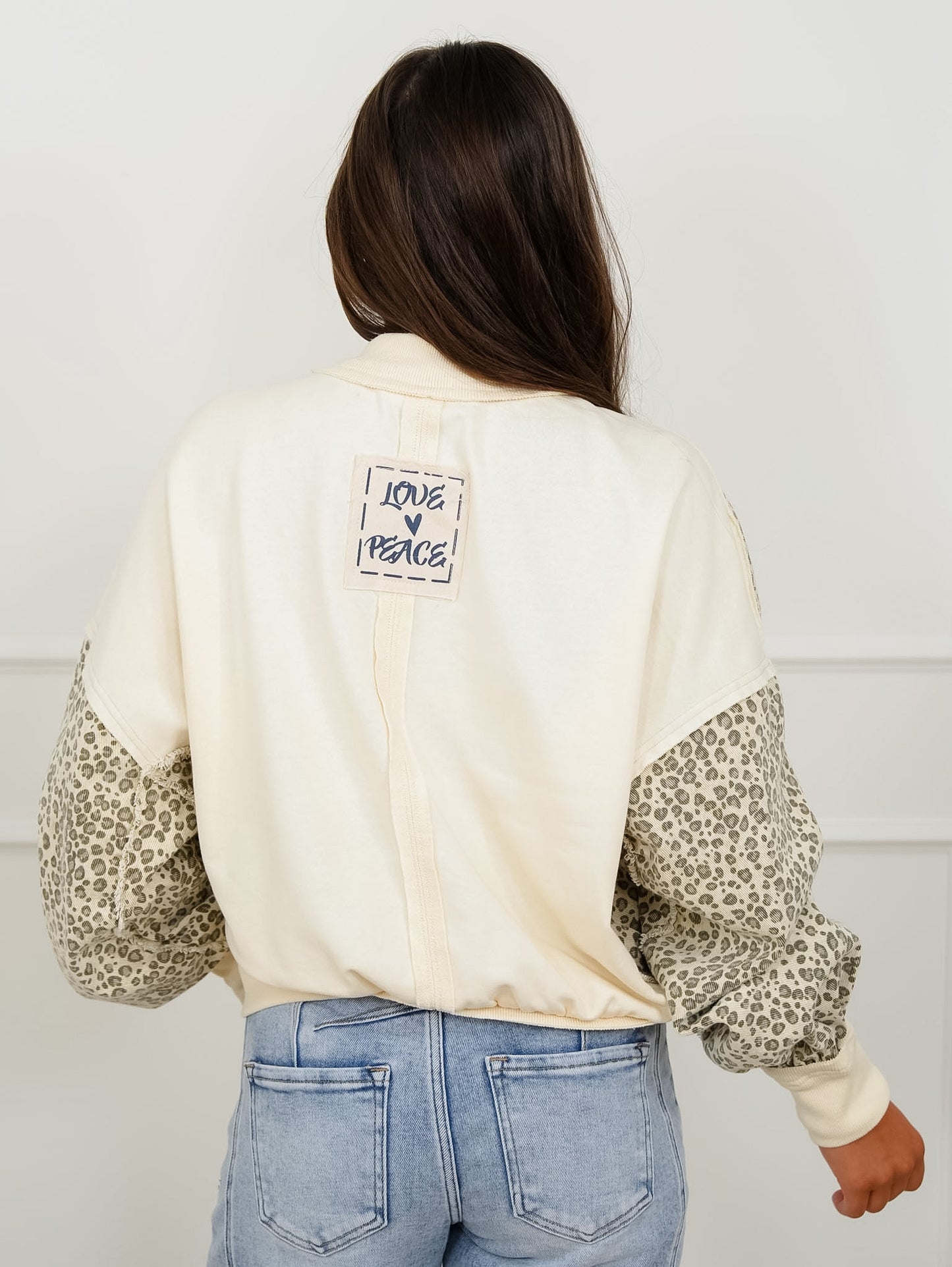 Leopard Print Long Sleeve Button Down Jackets - Freckled Poppy