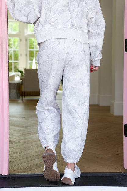 Light Grey Camo Elastic Waist Joggers