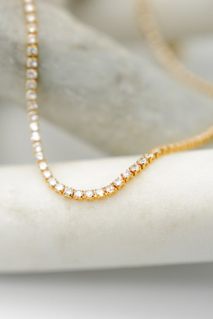 18K Gold Tennis Choker Necklace
