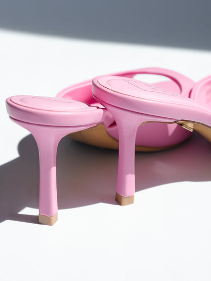 Shu Shop Open Toe Vegan Leather Heel