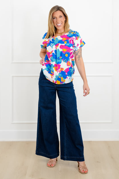 Floral Print Short Sleeve Top