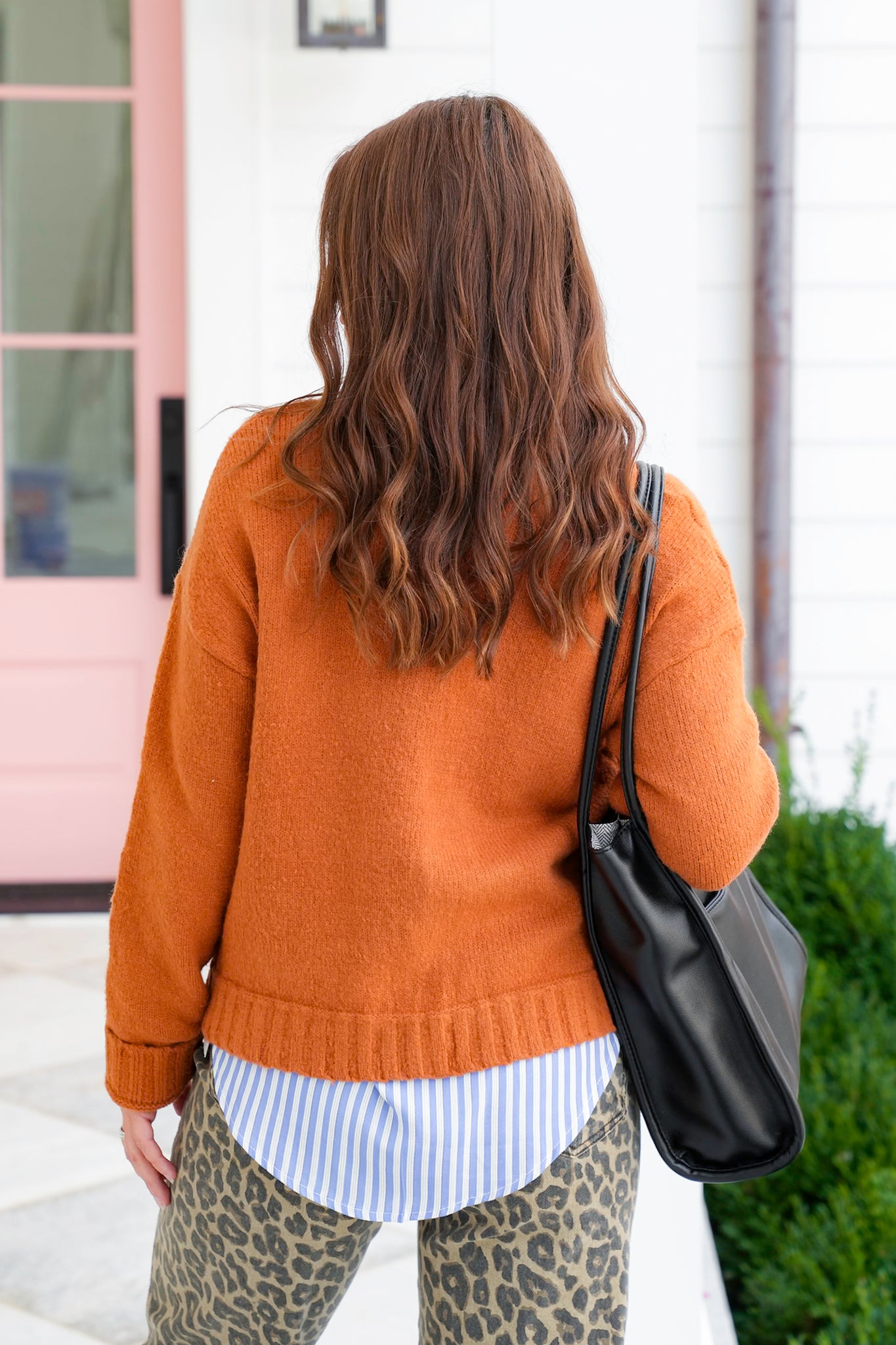 Plus/Reg Long Sleeve Buckle Down Cardigan
