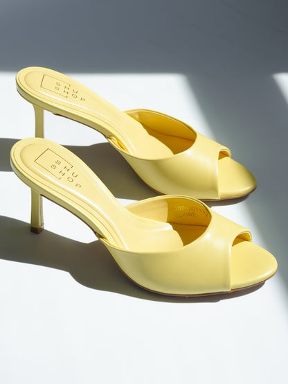 Shu Shop Open Toe Vegan Leather Heel