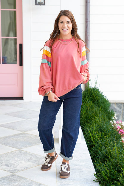 Mineral Wash Long Sleeve Pullover Top