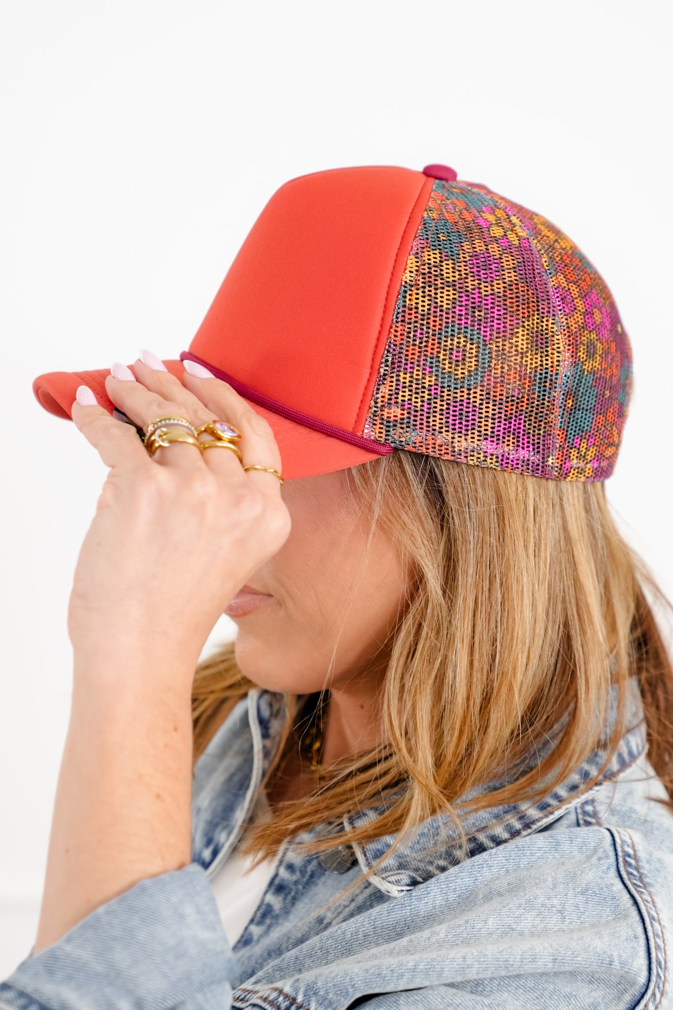 Floral Mesh Back Cap