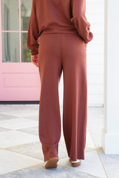 Scuba Elastic Waist Sweatpants with Pintuck Detail
