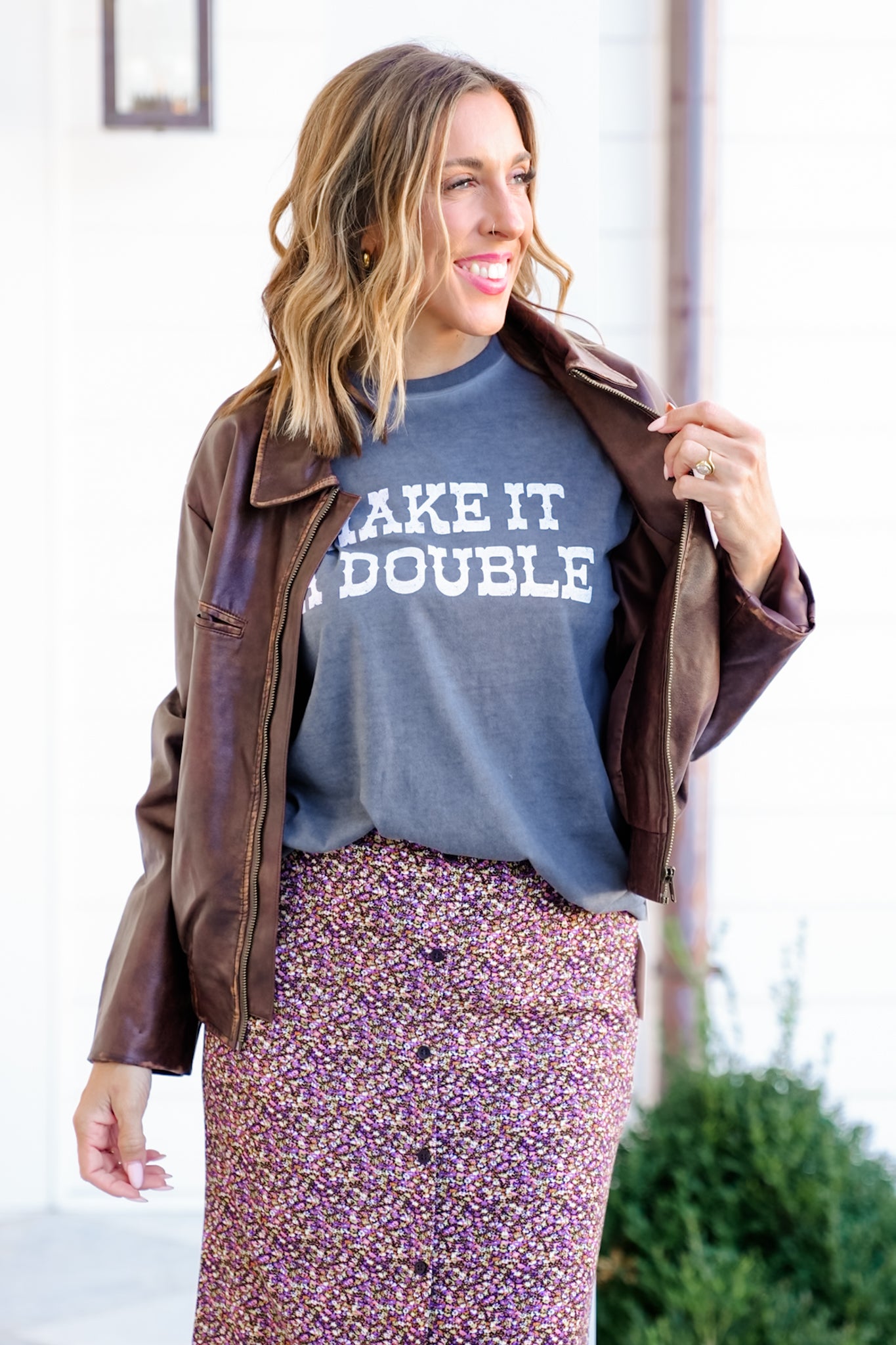 Short Sleeve "Make It A Double" Graphic Tee