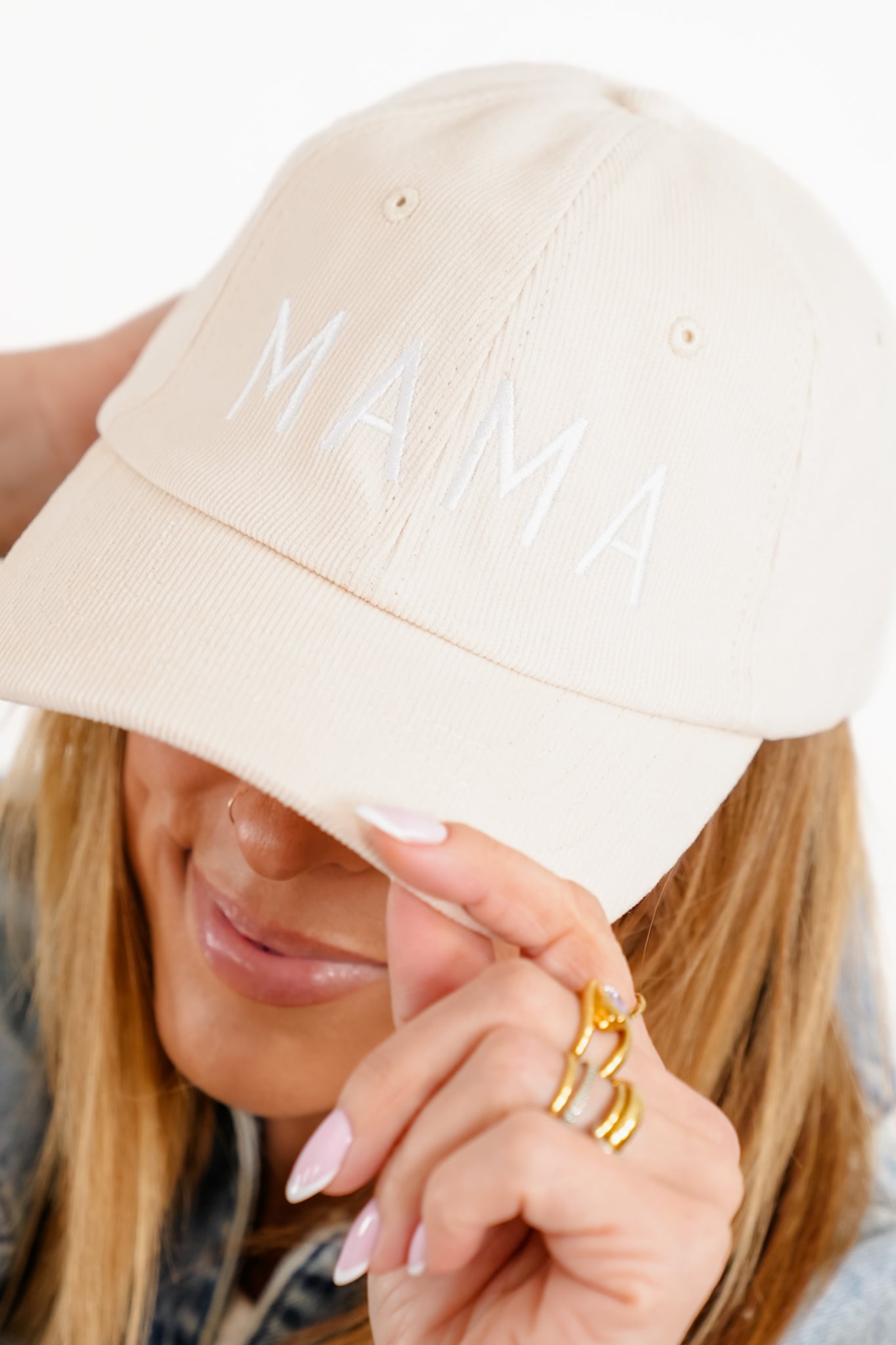 Mama Ivory Baseball Hat – Freckled Poppy