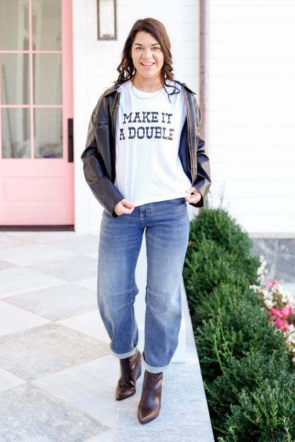 Short Sleeve "Make It A Double" Graphic Mini Tee
