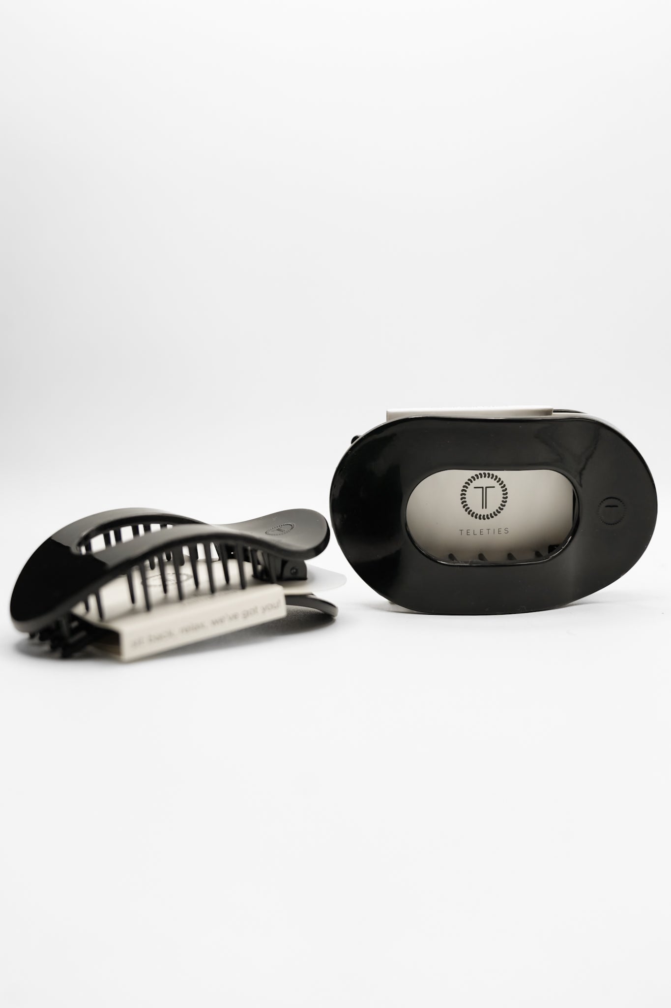 Teleties Jet Black Flat Round Hair Clip *Final Sale*