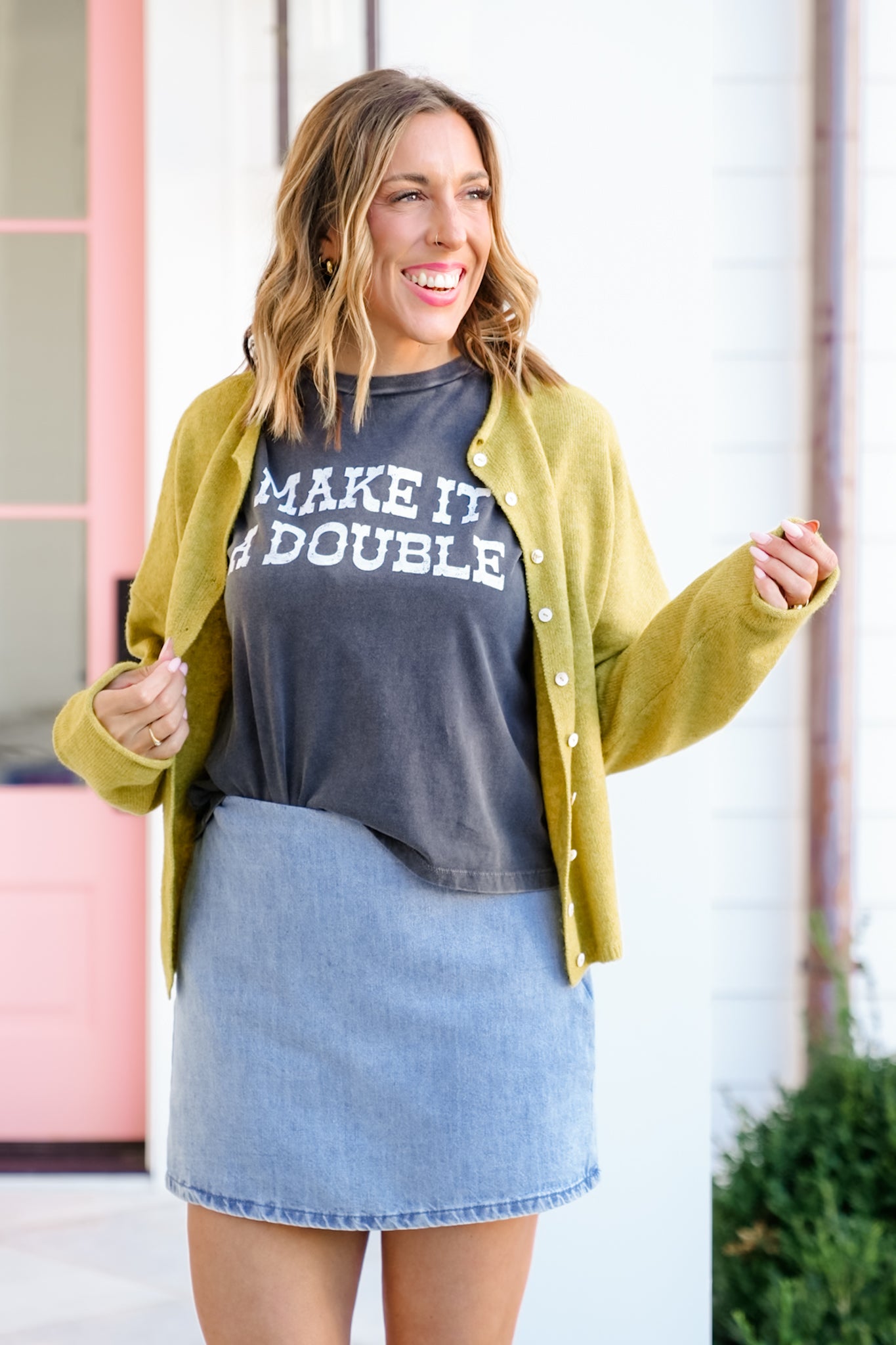 Short Sleeve "Make It A Double" Graphic Mini Tee