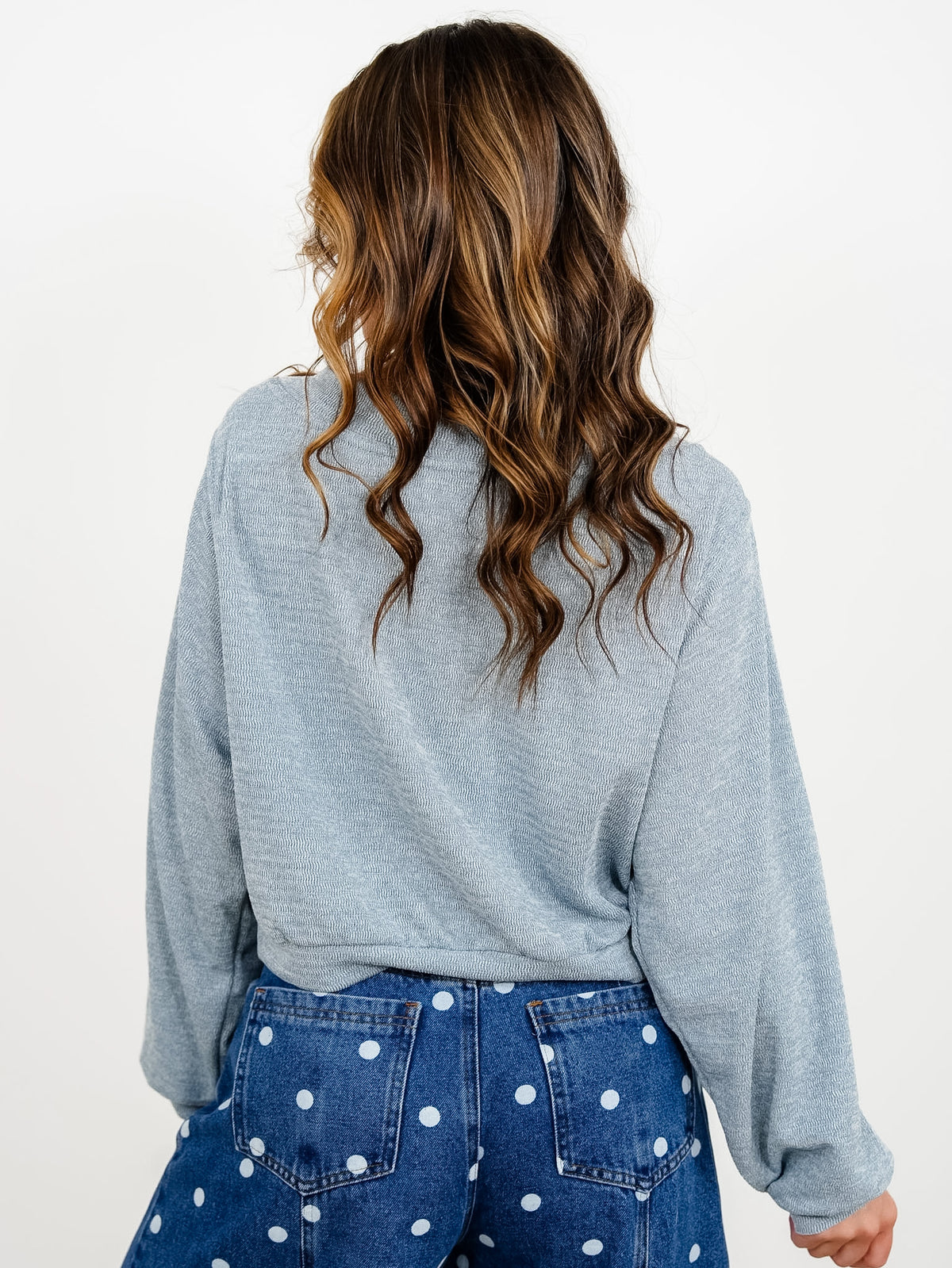 Door Buster! Knit Long Sleeve Off Shoulder Top - Freckled Poppy