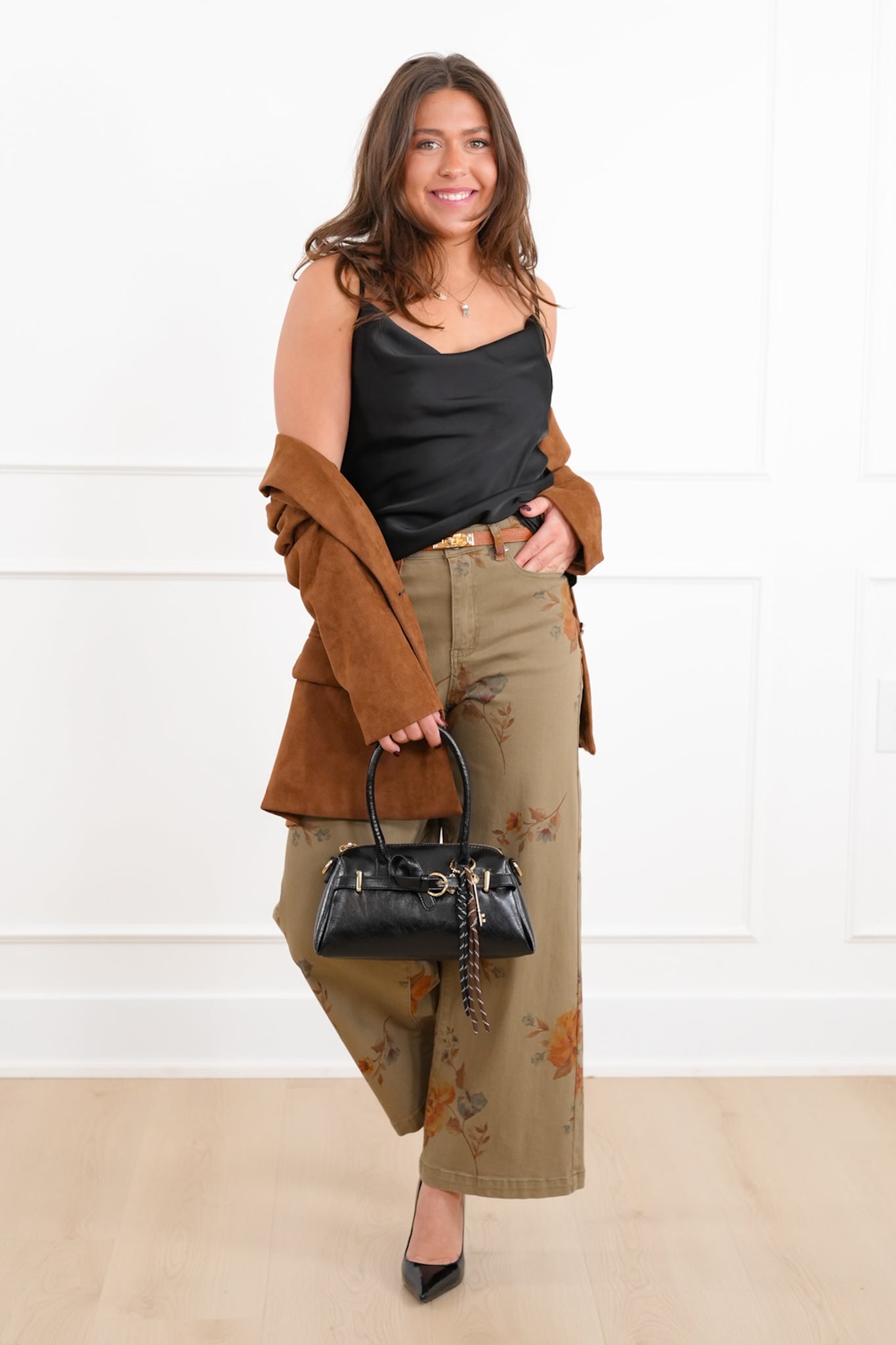 Solid Satin Sleeveless Draped Cami Top