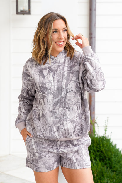 Camo Long Sleeve Pullover Hoodie
