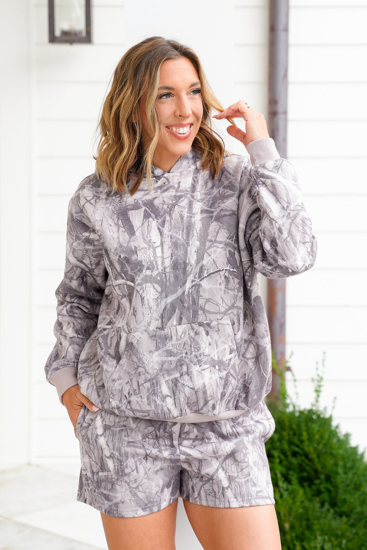 Camo Long Sleeve Pullover Hoodie