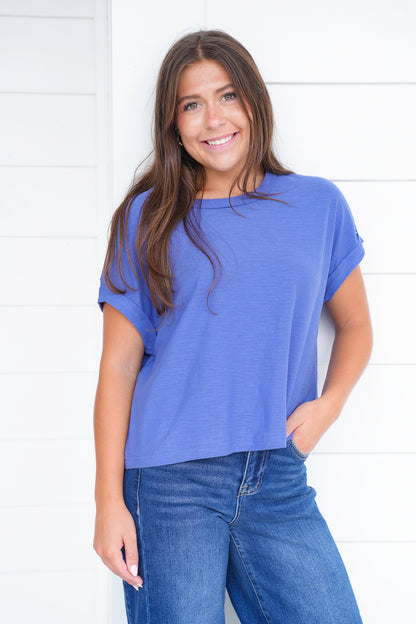 Door Buster! Zenana Cotton Slub Round Neck Short Sleeve Tee