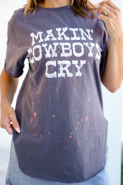 Bleached Short Sleeve "Makin' Cowboys Cry" Graphic Tee