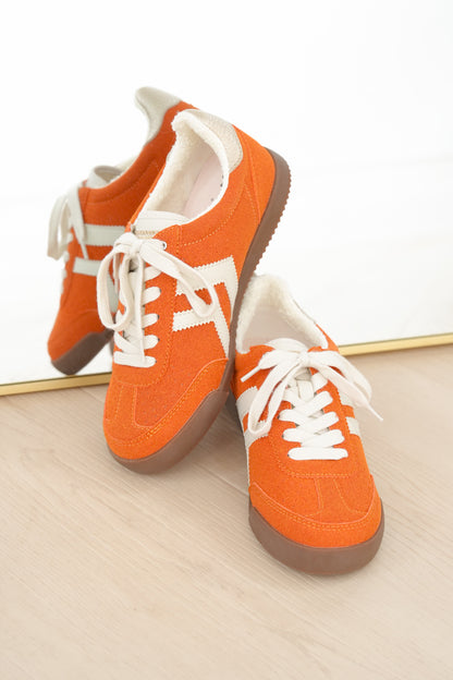 Yellow Box Orange Vegan Suede Lace Up Sneaker