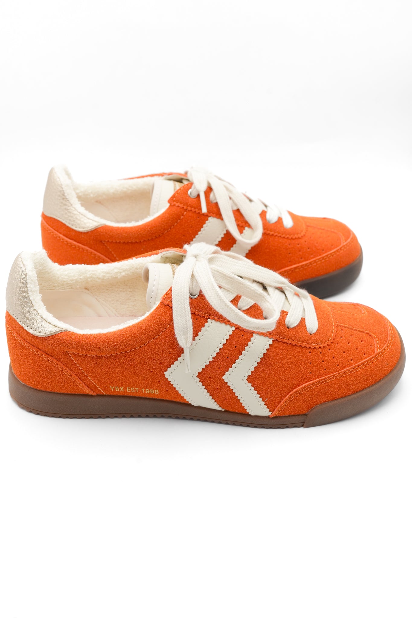 Yellow Box Orange Vegan Suede Lace Up Sneaker
