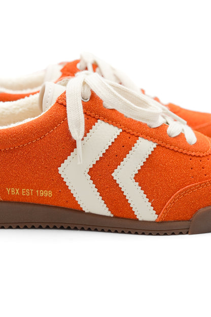 Yellow Box Orange Vegan Suede Lace Up Sneaker