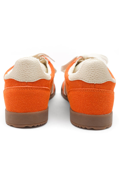Yellow Box Orange Vegan Suede Lace Up Sneaker