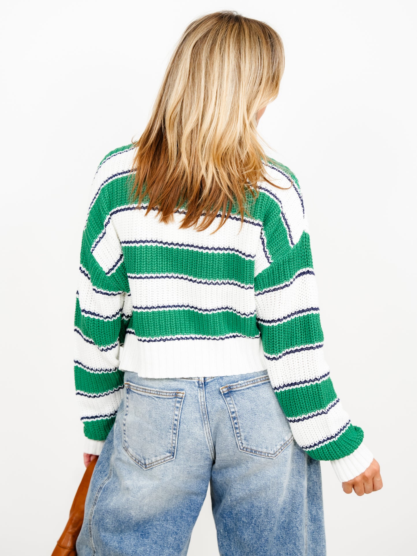 Stripe Long Sleeve Pullover Knit Sweater
