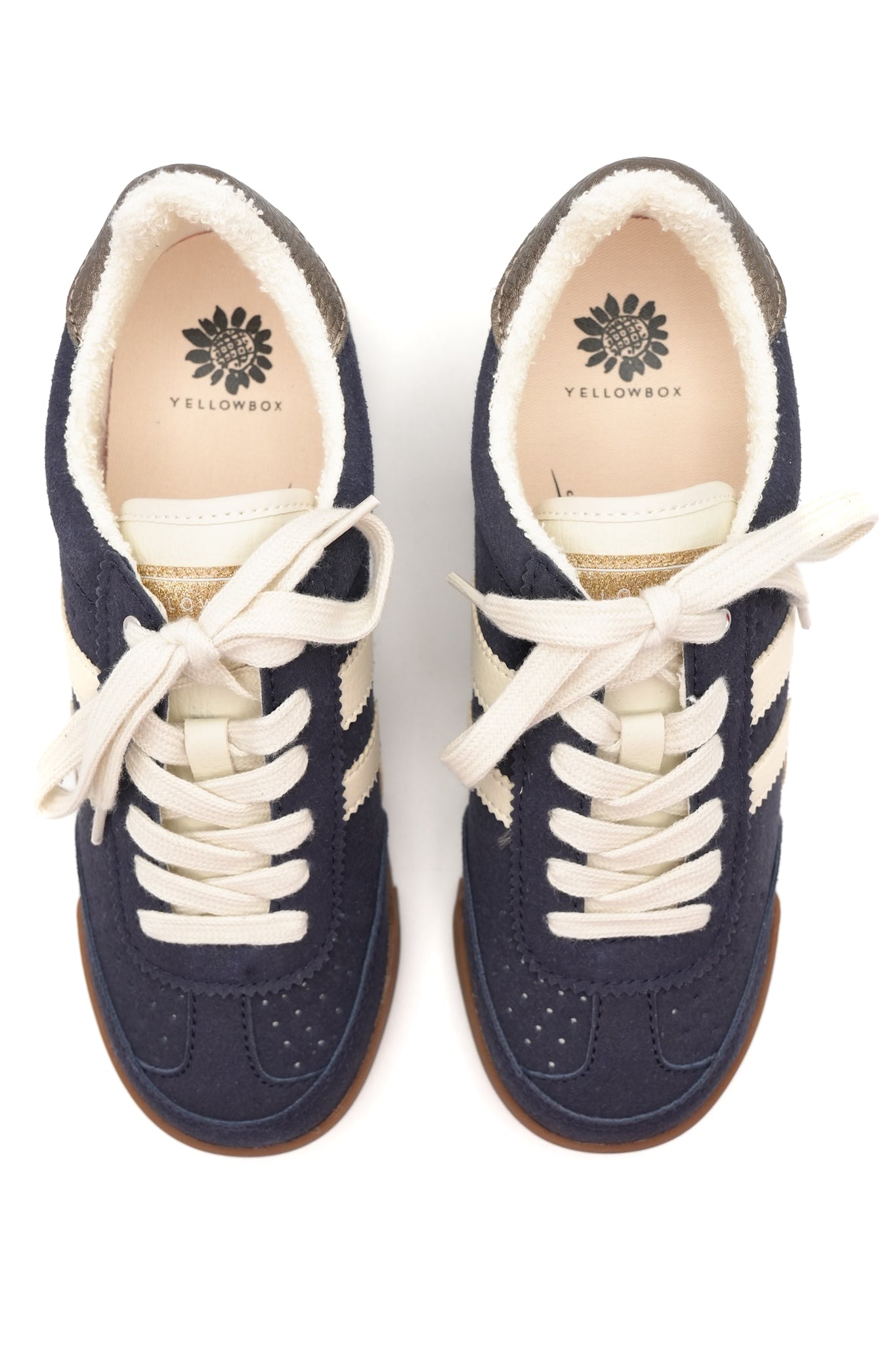 Yellow Box Navy Vegan Suede Lace Up Sneaker
