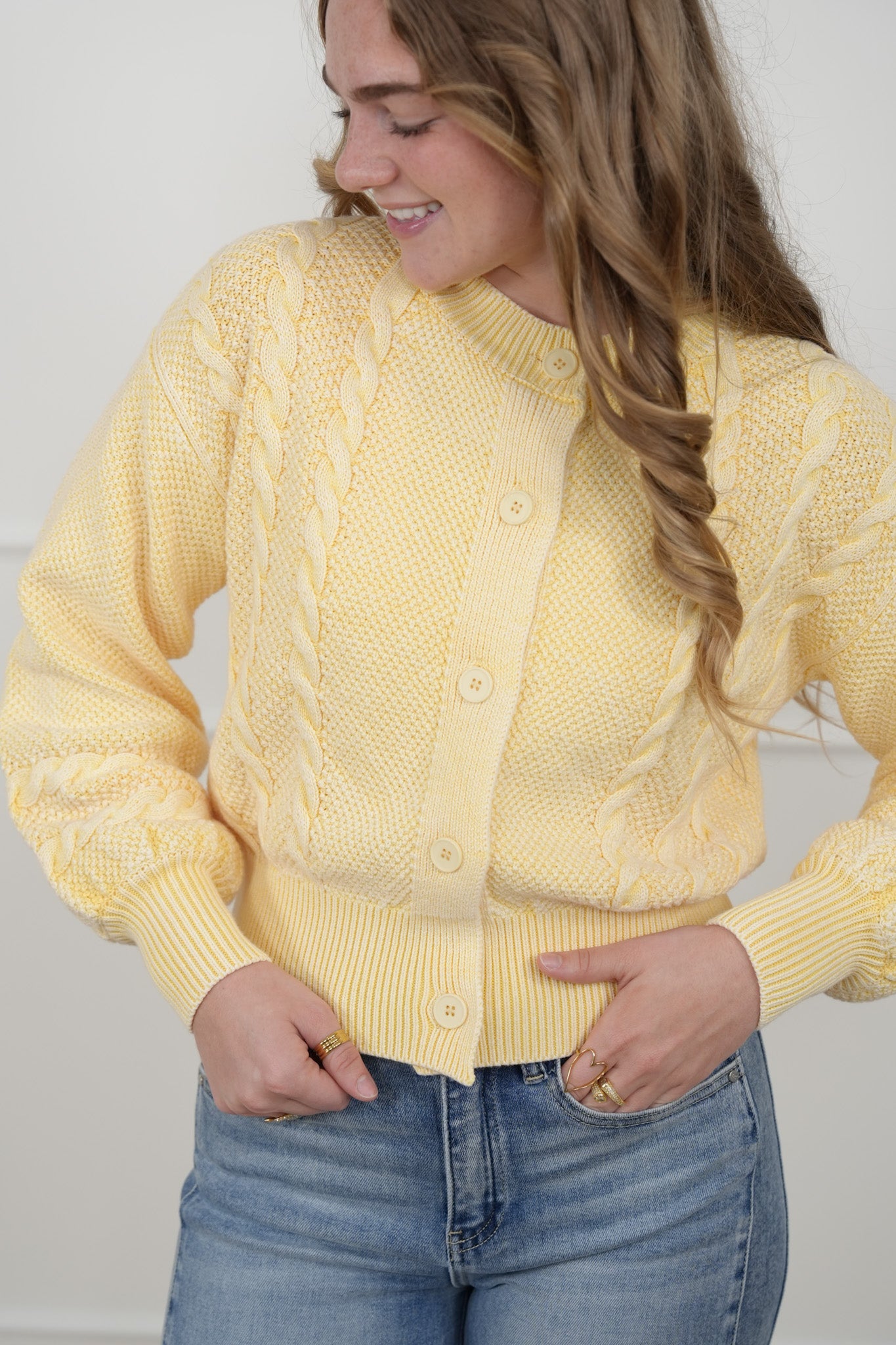 Knit Long Sleeve Button Down Cardigan