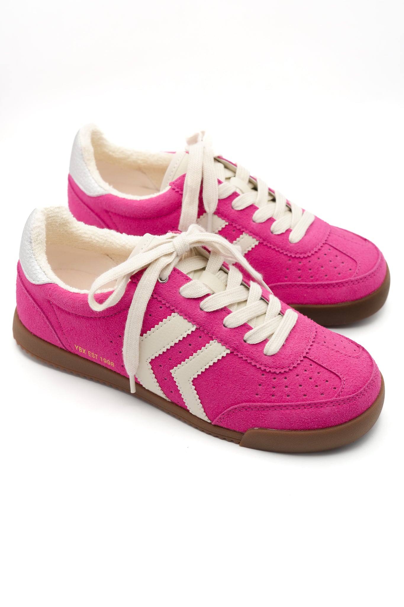 Yellow Box Fuchsia Vegan Suede Lace Up Sneaker