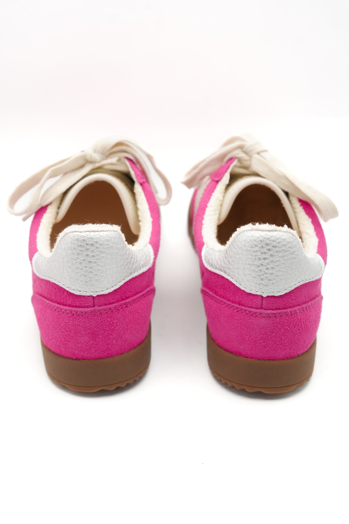 Yellow Box Fuchsia Vegan Suede Lace Up Sneaker