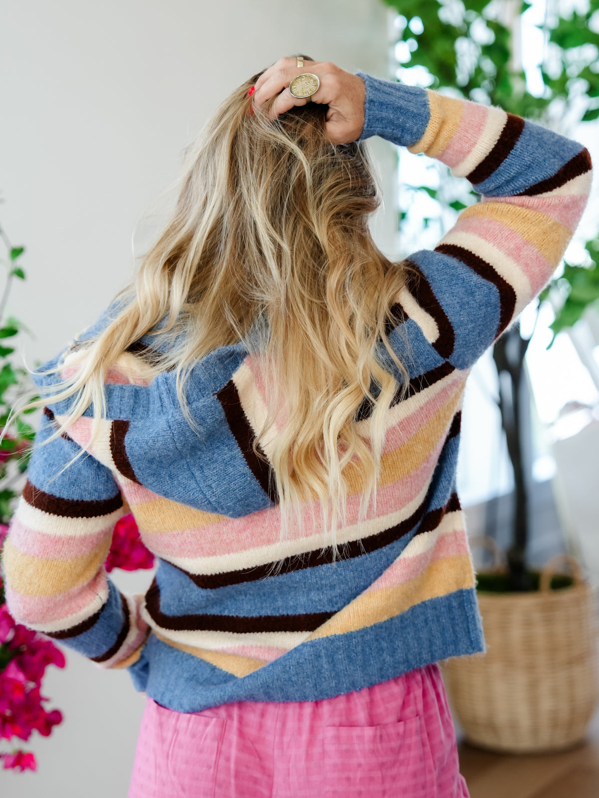 Color Block Long Sleeve Button Down Hooded Cardigan