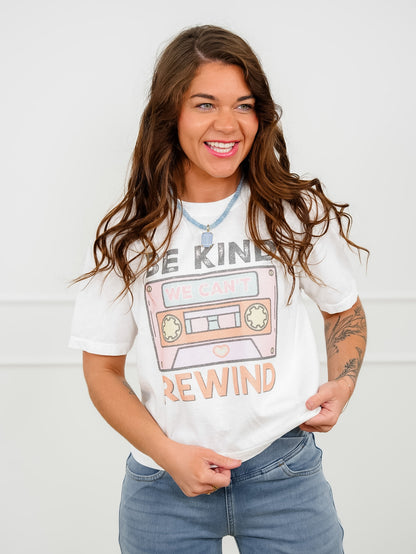 Plus/Reg Short Sleeve "Be Kind Rewind" Graphic Tee