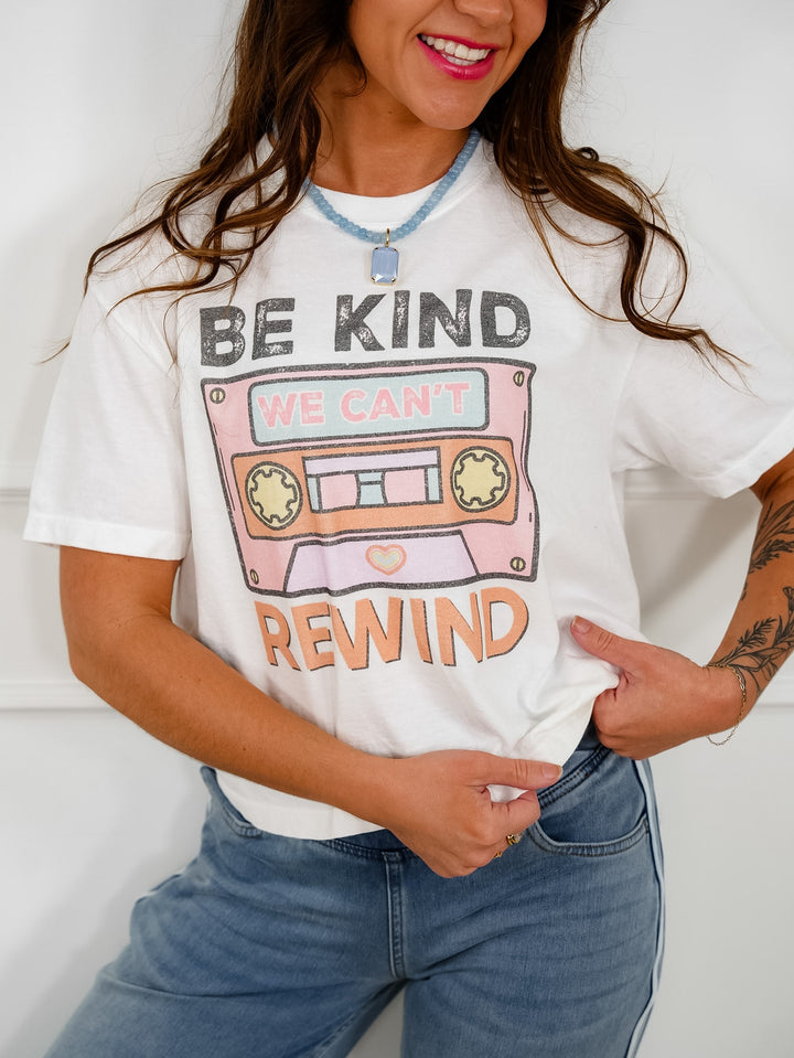 Plus/Reg Short Sleeve "Be Kind Rewind" Graphic Tee