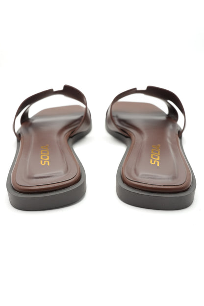 Cutout Strap Flat Slide Sandal