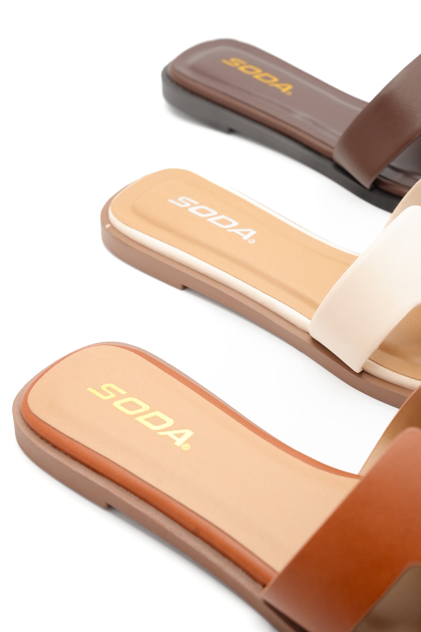 Cutout Strap Flat Slide Sandal