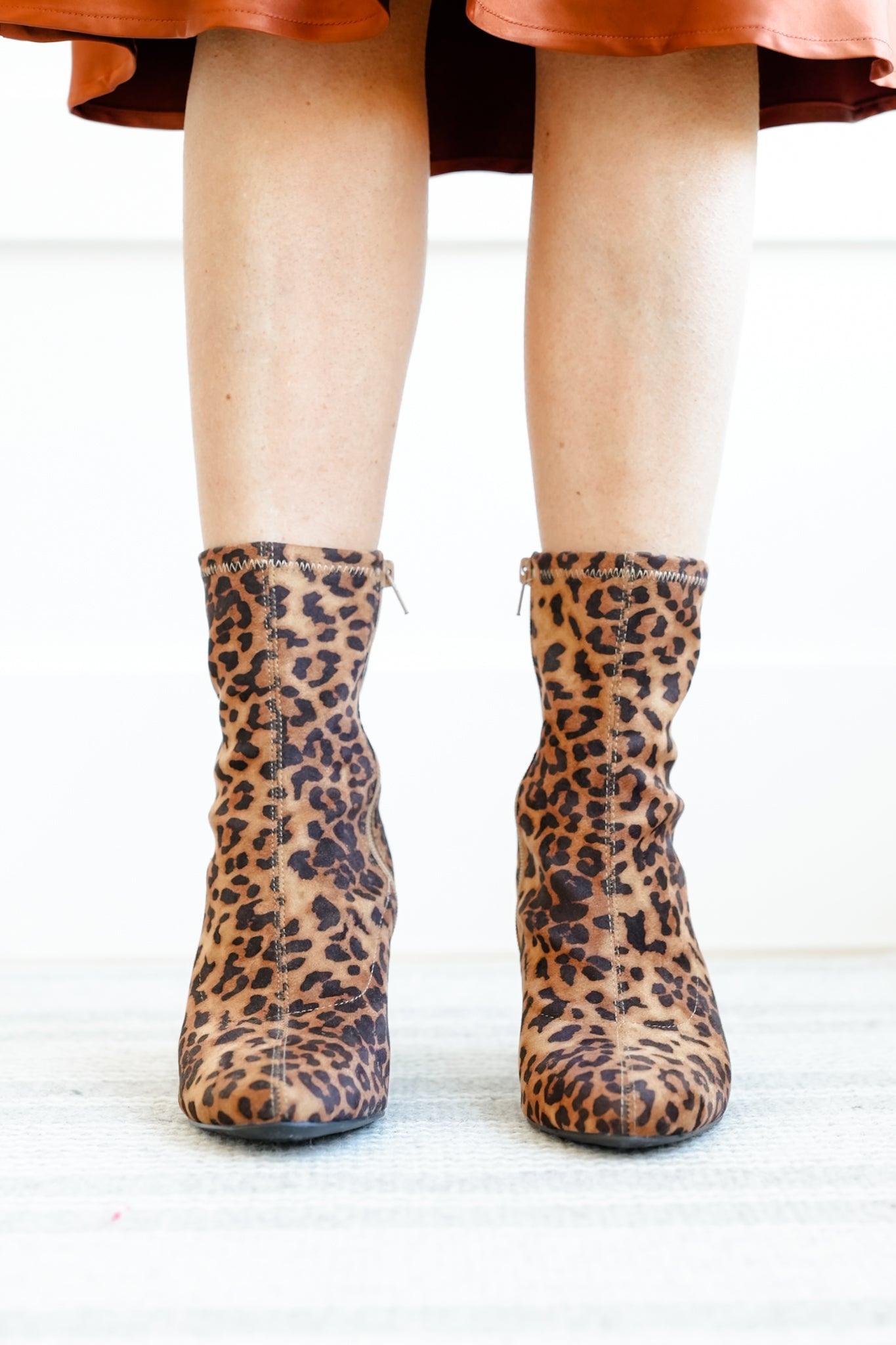 MIA Sleek Animal Print Block Heel Ankle Boot