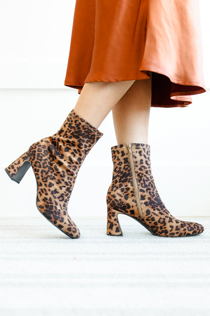 MIA Sleek Animal Print Block Heel Ankle Boot