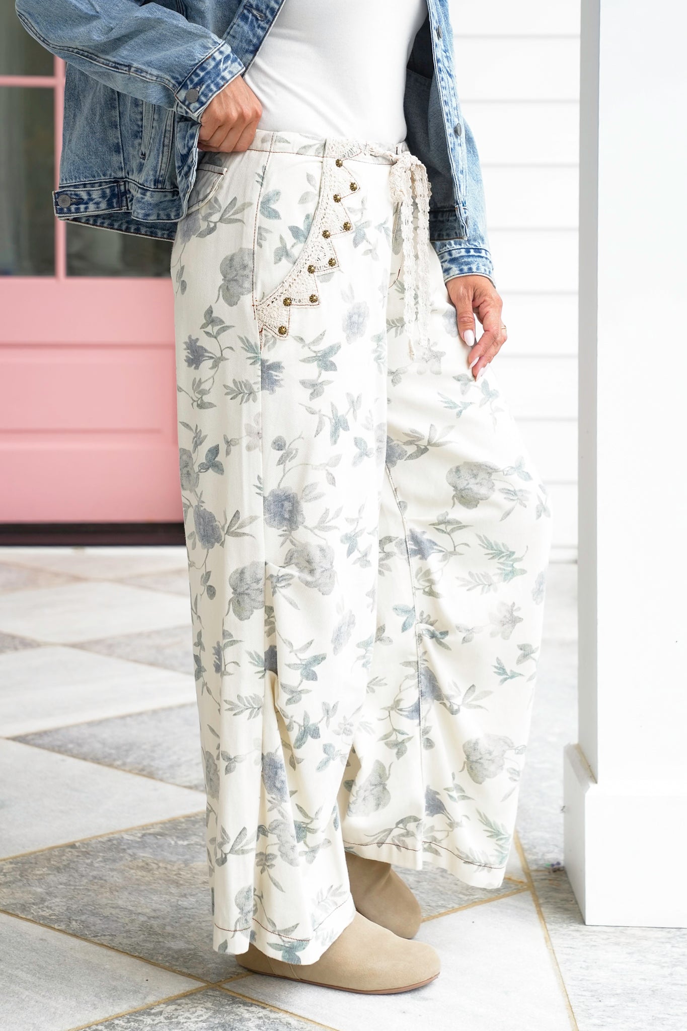 POL Floral Print Wide Leg Pants