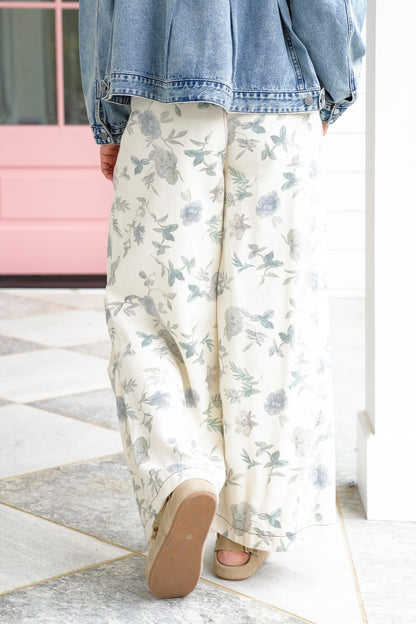 POL Floral Print Wide Leg Pants