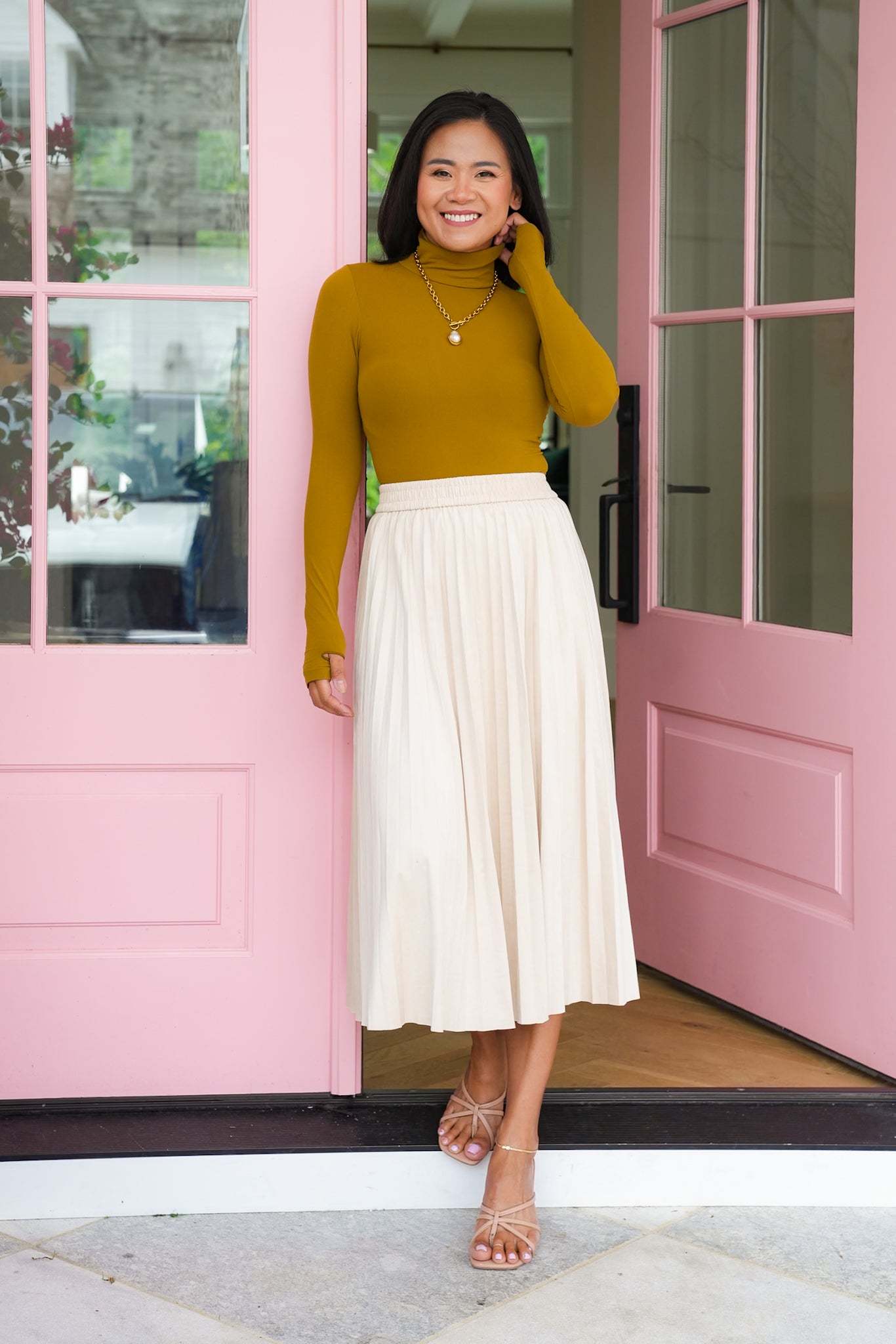 Seamless Long Sleeve Turtleneck Bodysuit with Thumbholes
