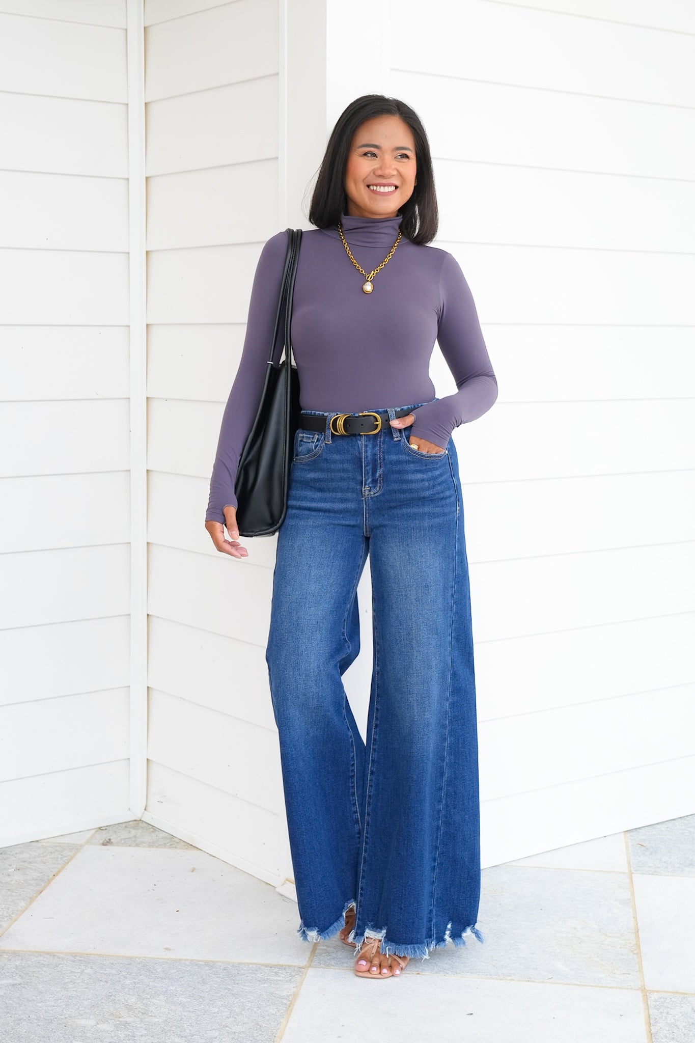 Seamless Long Sleeve Turtleneck Bodysuit with Thumbholes