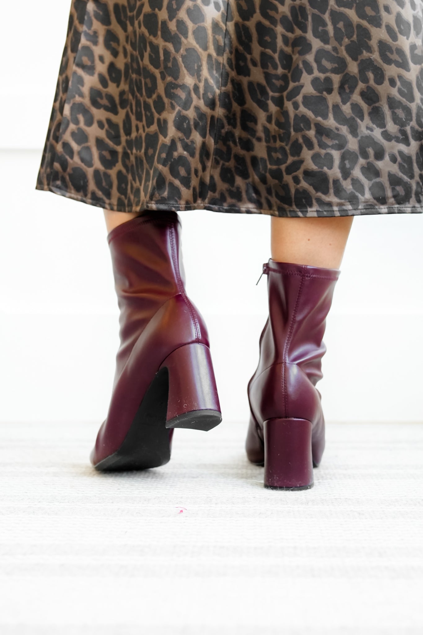 MIA Sleek Vegan Leather Block Heel Ankle Boot