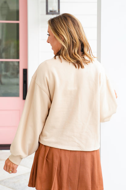 Long Sleeve Crew Neck "Y'all" Patch Sweatshirt