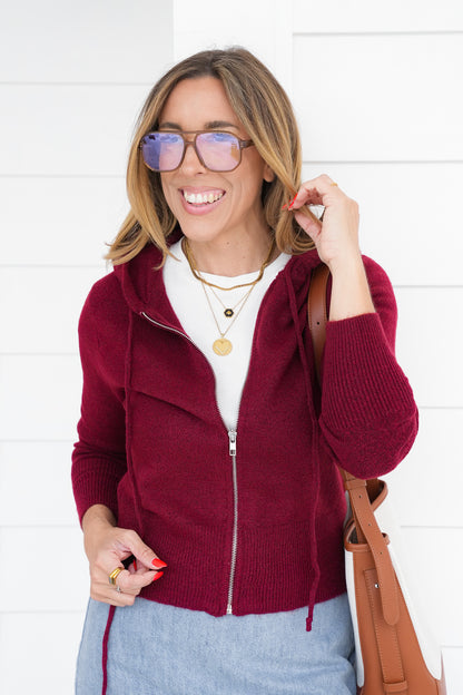 Door Buster! Zenana Zip Hoodie Sweater