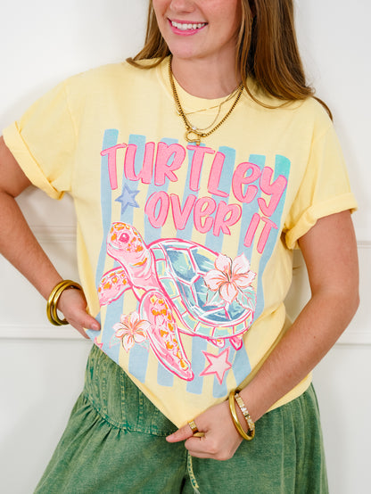Plus/Reg Short Sleeve "Turtley Over It" Graphic Tee