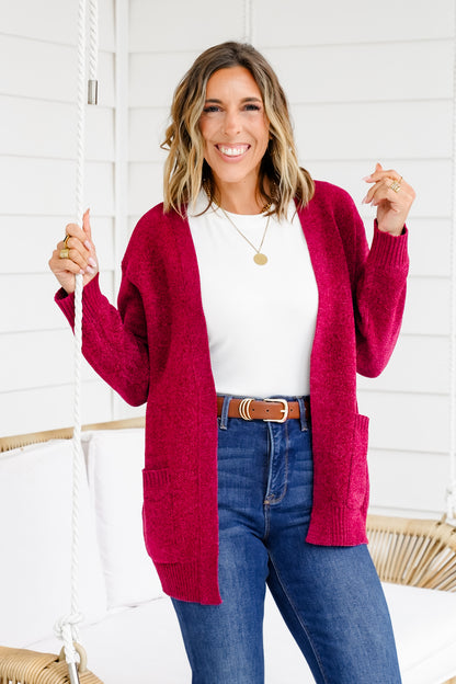 Door Buster! Zenana Melange Open Front Sweater Cardigan