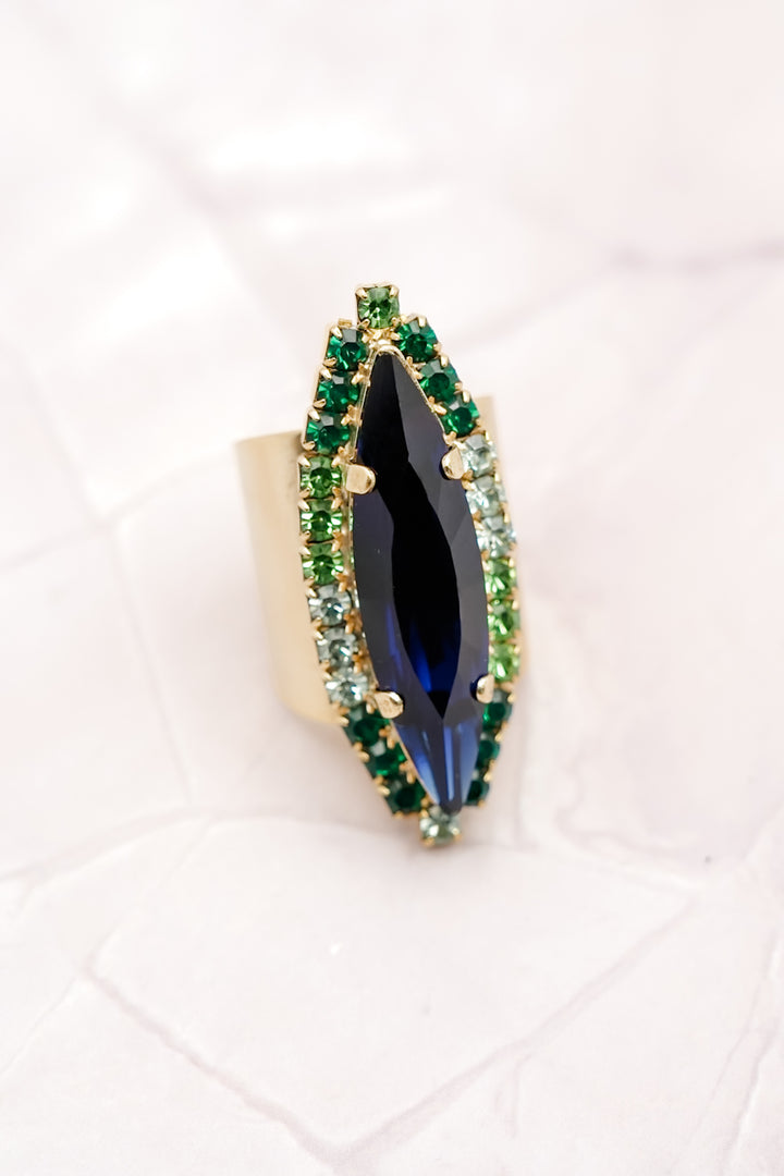 TOVA Alyssa Crystal Paved Ring - Freckled Poppy