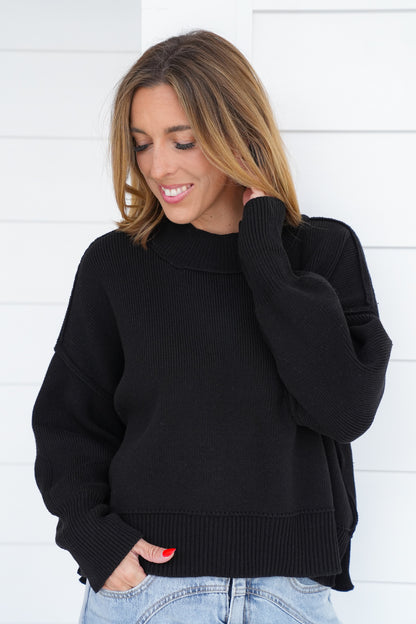 Door Buster! Zenana Wide Neck Band Drop Shoulder Sweater