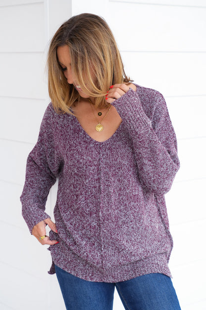 Door Buster! Zenana V-Neck Center Seam Hi-Low Sweater