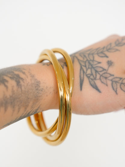 Gold Bangle Bracelet Stack
